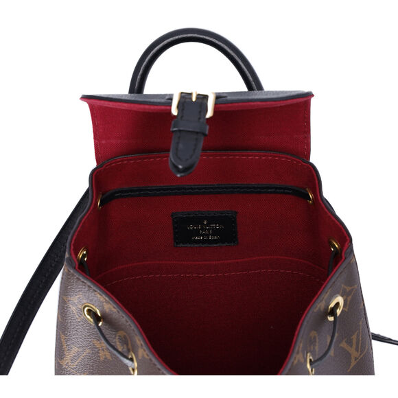Louis Vuitton Montsouris BB NM Backpack Brown Monogram Black Drawstring - Picture 8 of 8